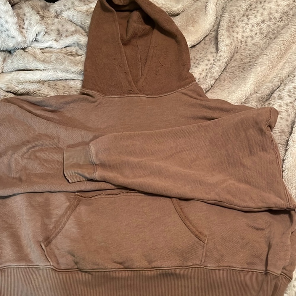 Distressed cropped hoodie